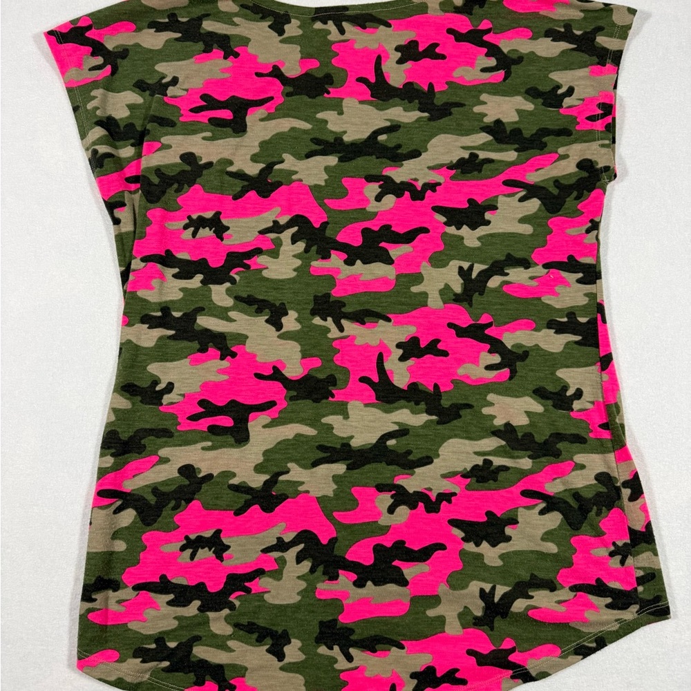 Bobbie Brooks Women’s Neon Pink & Green Camo Tee Size Large - Picture 5 of 5
